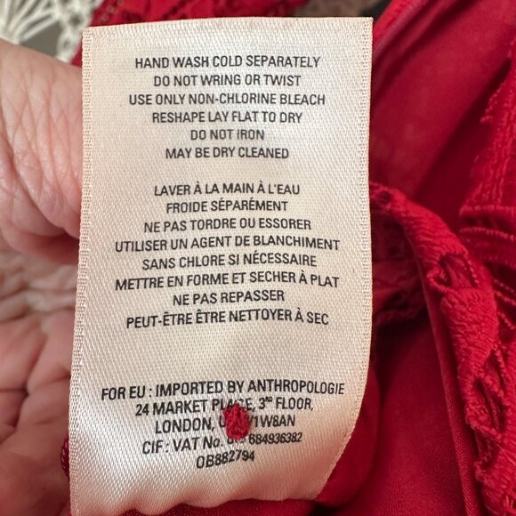 Red Crochet Lace Peplum Blouse - Moulinette Soeurs by Anthropologie - Picture 5 of 7